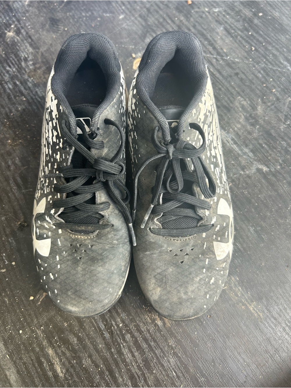 Under Armour Black and White Kids Sneakers